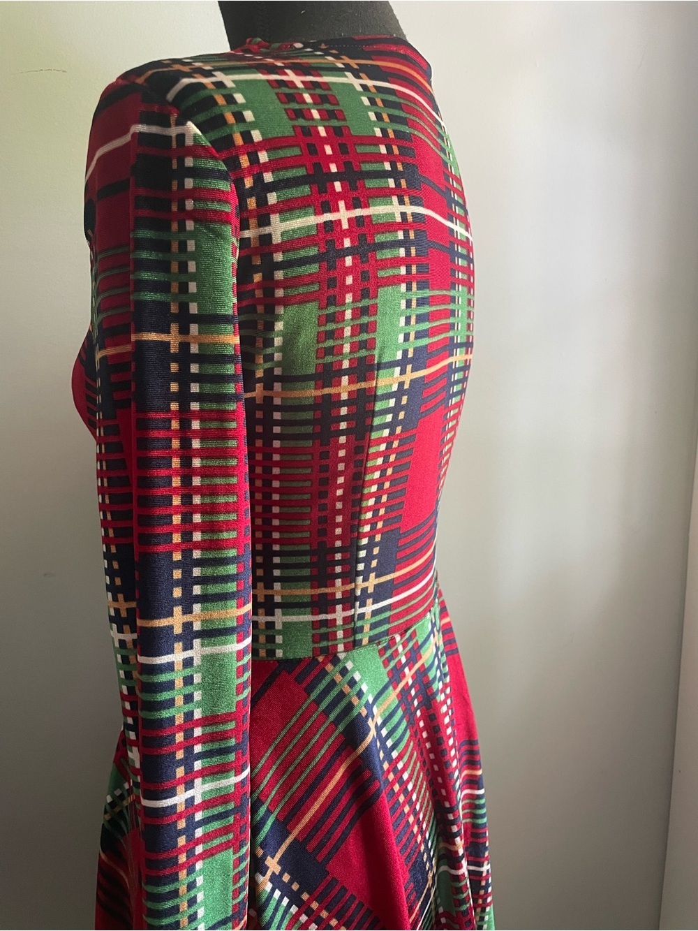 SHEIN Red Plaid Fit & Flare Midi Dress - Picture 5 of 9